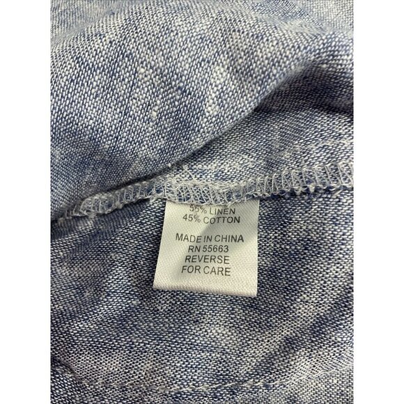 NEW For Cynthia Tunic top roll tab pocket tunic top size M Chambray lagenlook - Picture 10 of 12